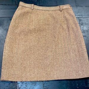 Ralph Lauren Union Made USA Brown Wool Career Limed Skirt Vintage